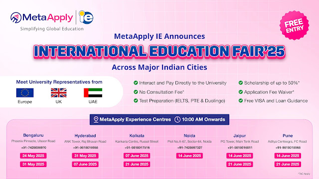 MetaApply IE is set to host International Education Fair 2025 Across Major Indian Cities