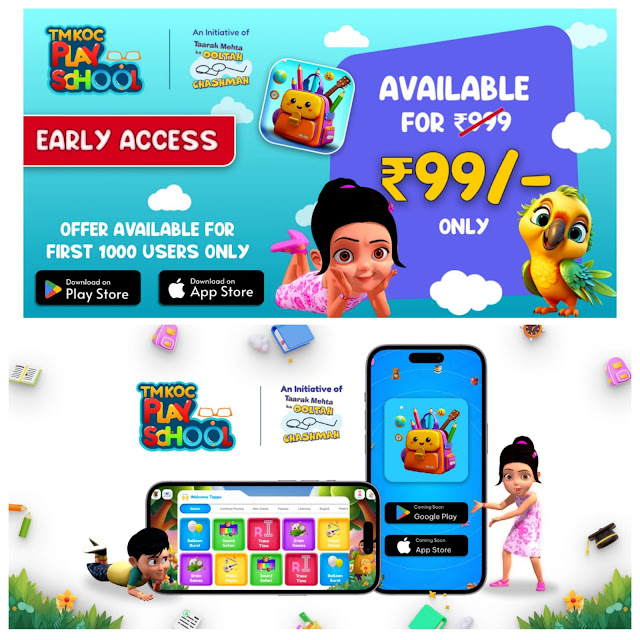 Neela Mediatech announces the early access of its TMKOC PLAYSCHOOL; the gamified education app to first 1000 users at just INR 99/-